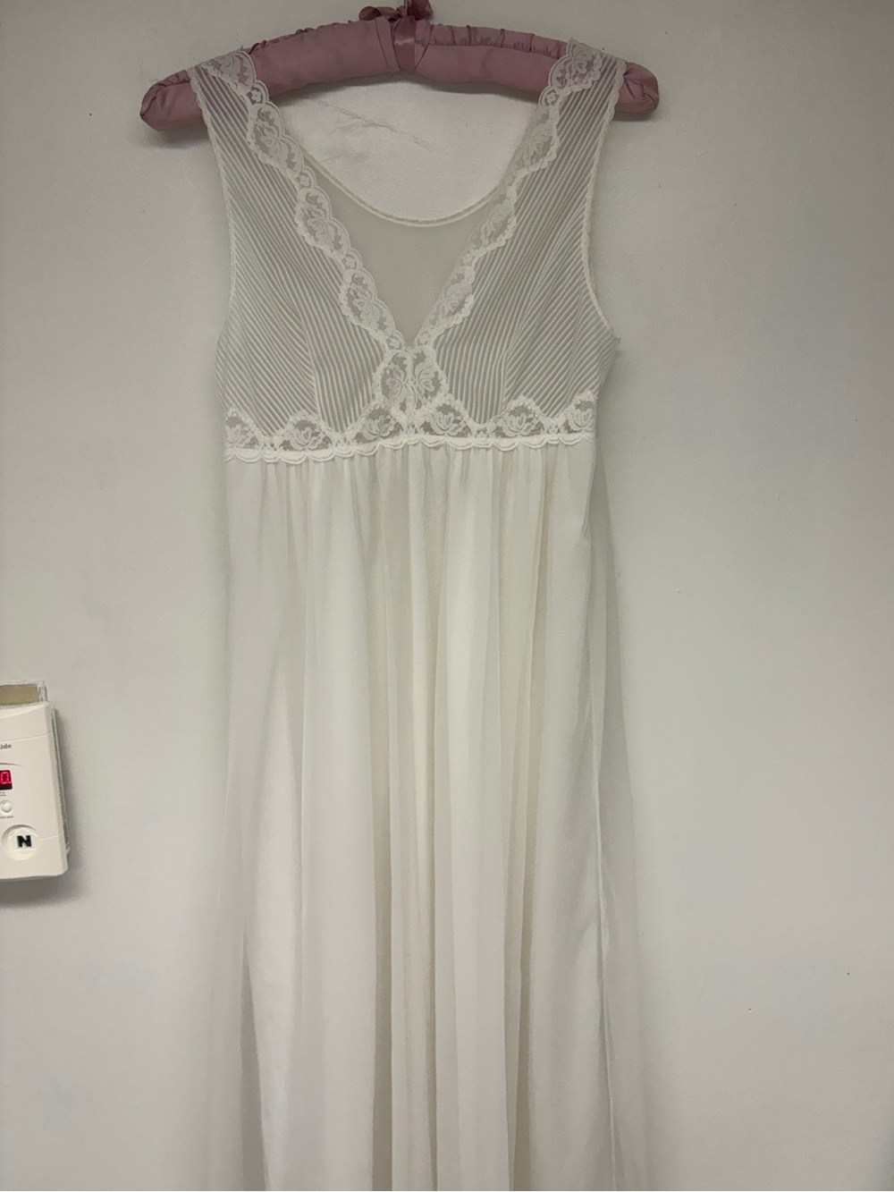 Vintage 1970s White Bridal Nightgown Sz M